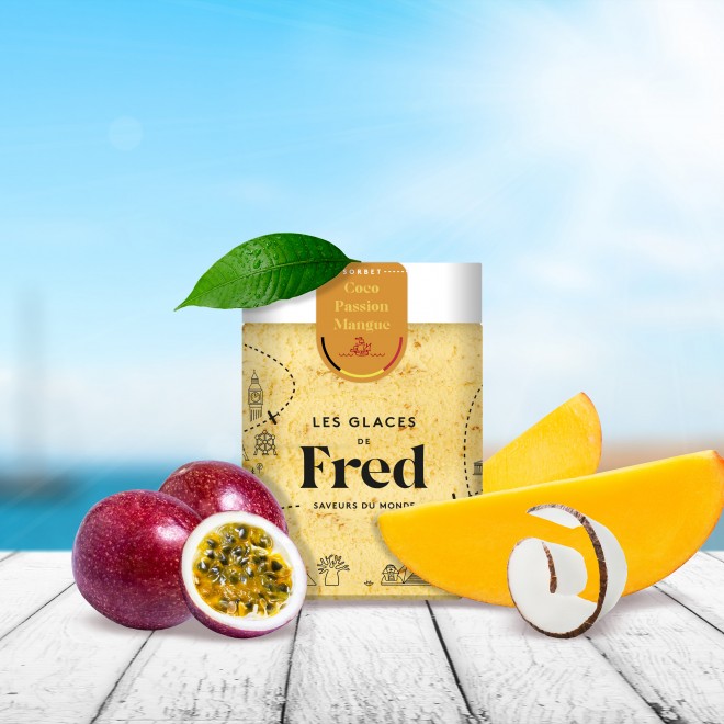 Sorbet coco passion mangue des Caraïbes