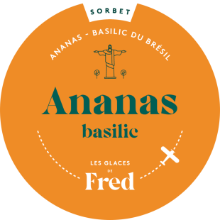 Sorbet ananas et basilic du Brésil