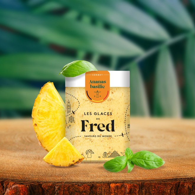 Sorbet ananas et basilic du Brésil